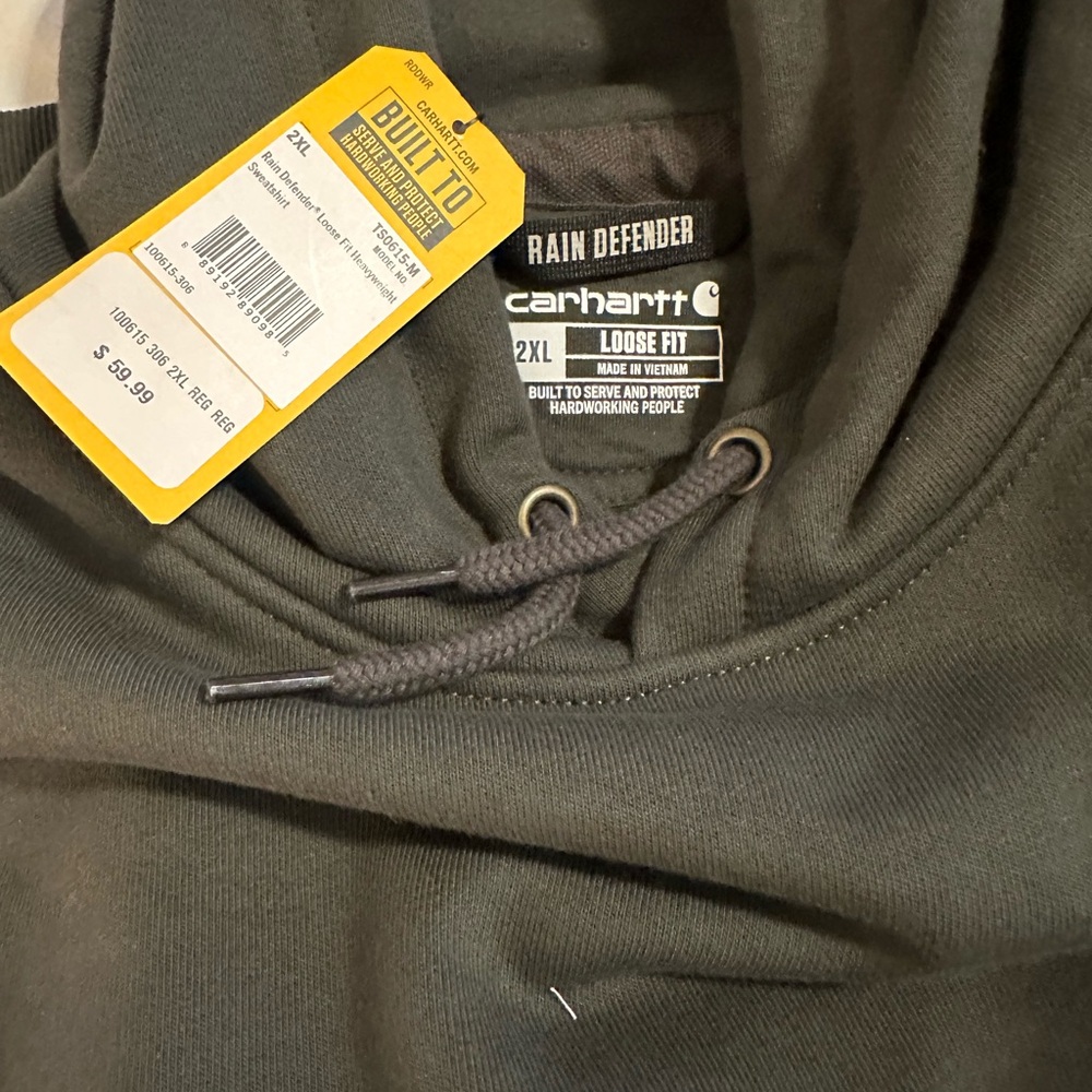 NWT Carhartt Rain Defender Sweatshirt in Dark Green